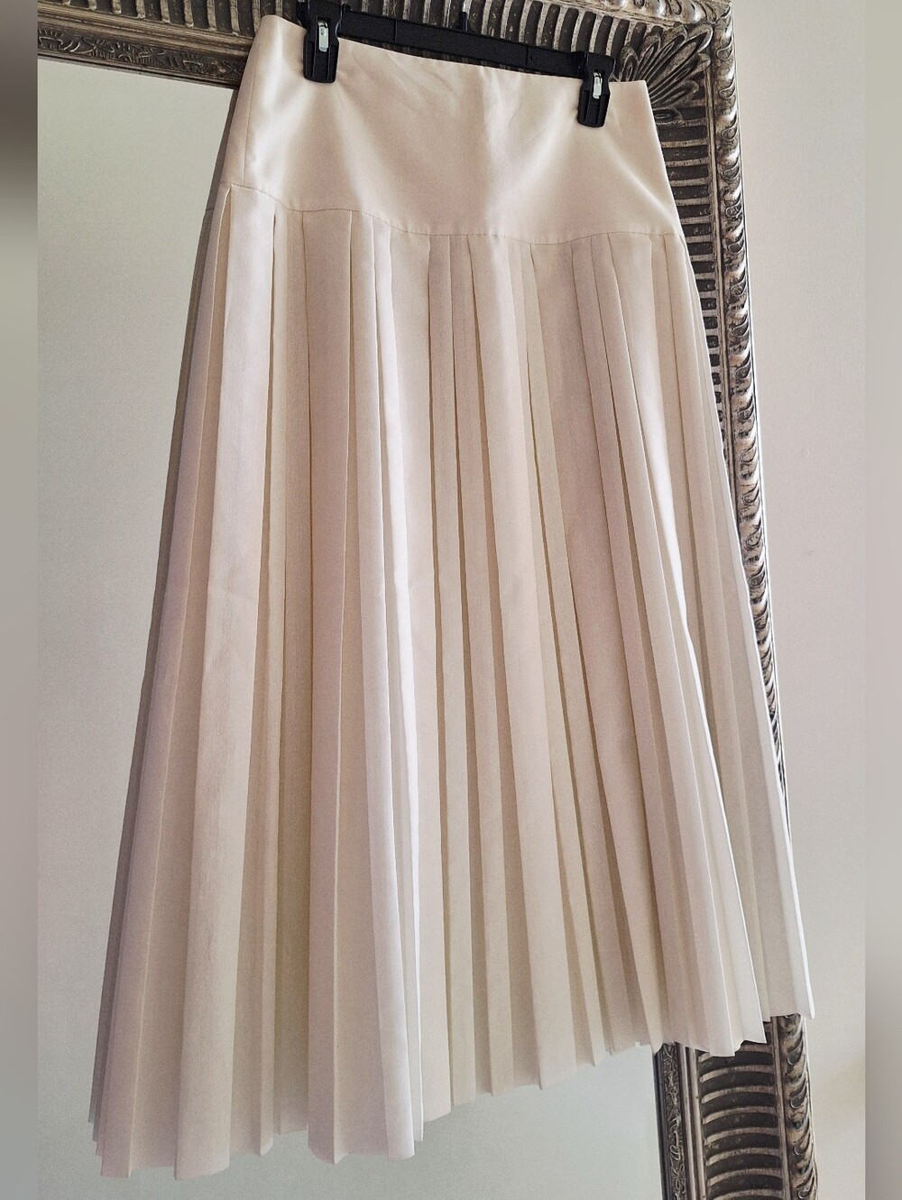 THE ROW Magdita Extended Waistband Pleated Midi Skirt In Ivory US 8 Org $1,470 - Picture 7 of 16